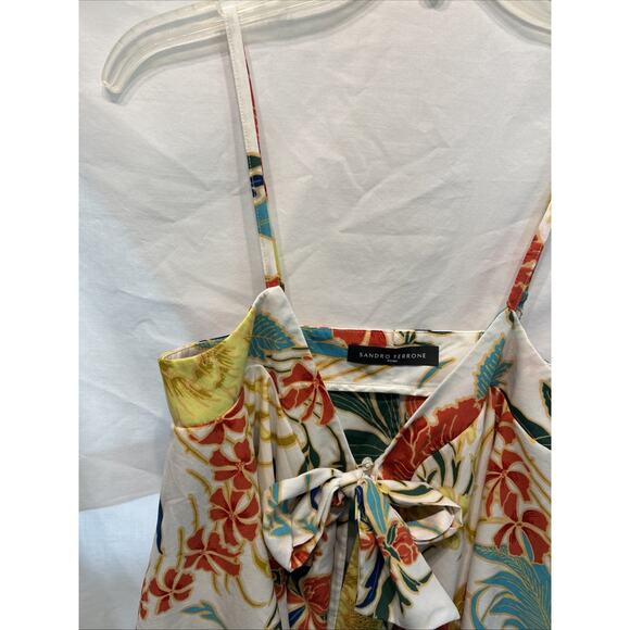 Sandro Ferrone Women's Small Top Italy Adjustable Strap Tie Front Fairy - Picture 3 of 10